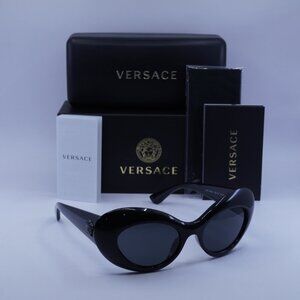 Versace VE4456U GB1/87 Oval Sunglasses – Black/Grey